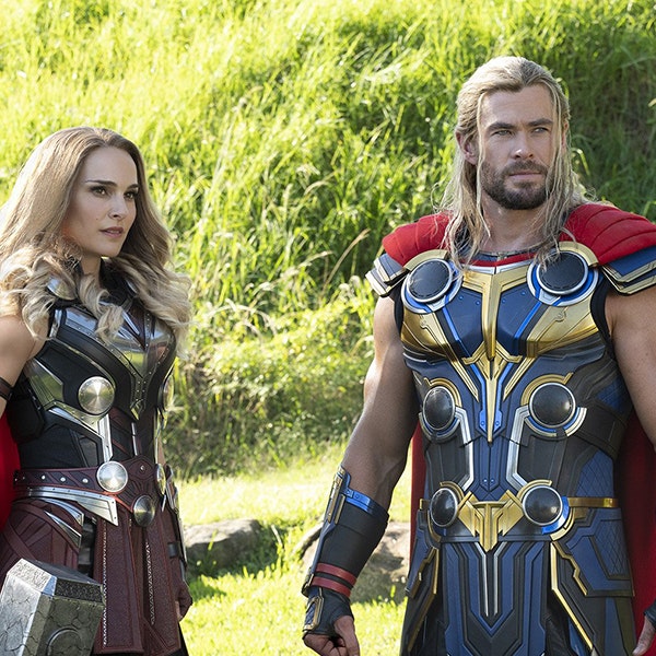 Chris Hemsworth and Natalie Portman in Thor: Love and Thunder as Thor and Jane Foster repsectively