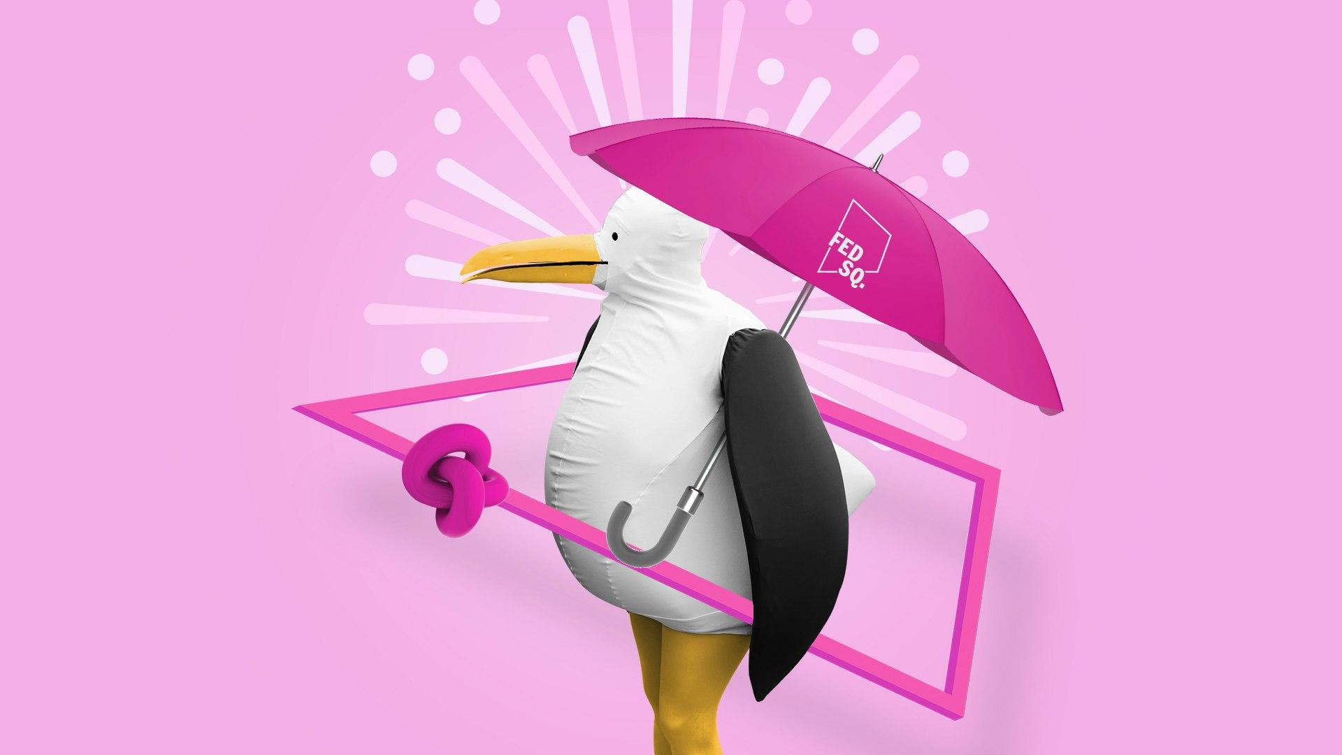 French seagull with umbrella