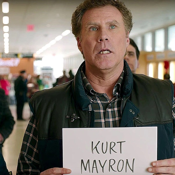 Will Ferrell holding a sign for his dad in Daddy's Home 2