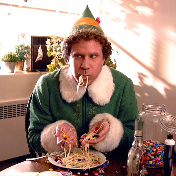 Will Ferrell as Buddy the Elf eat spaghetti