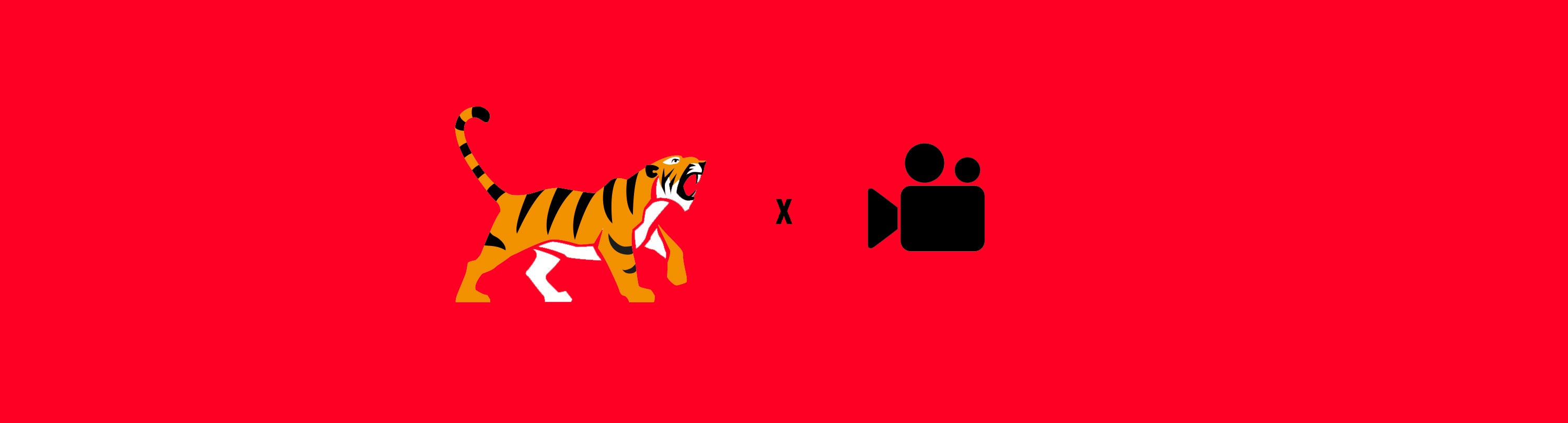 An icon of a tiger facing a film projector for the Lunar New Year Films