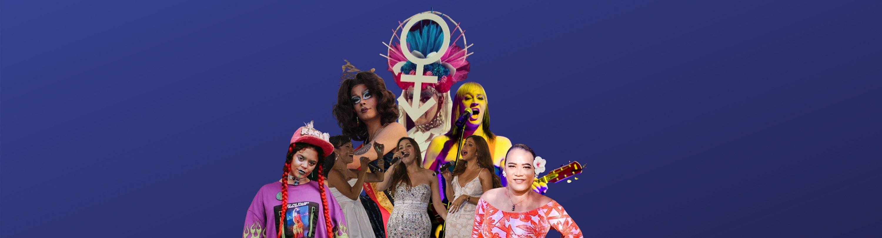 A collage of many trans womens that will be appearing in the Trans Pride Concert
