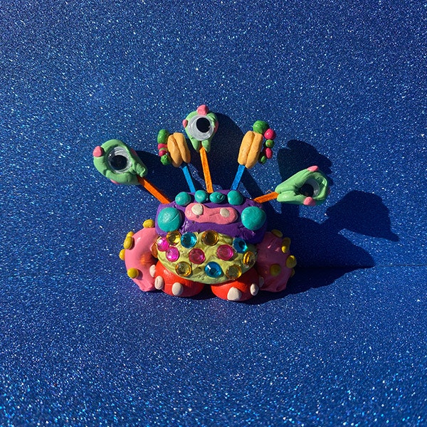 A colourful monster made from clay by Kate Robinson
