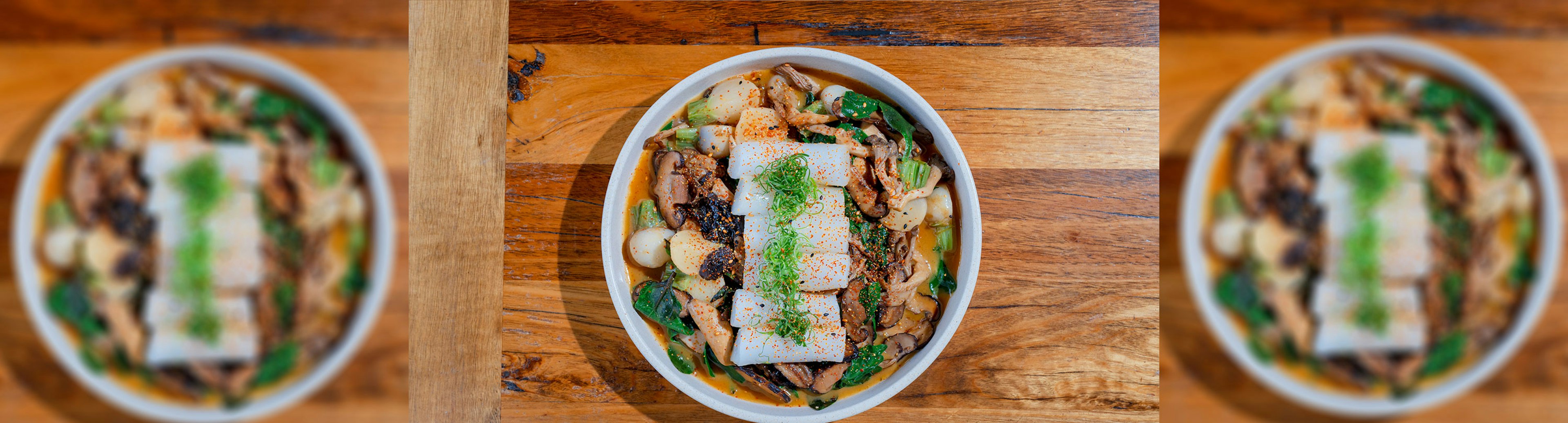 A plate of wild mushrooms and Warrigal greens from Taxi Kitchen