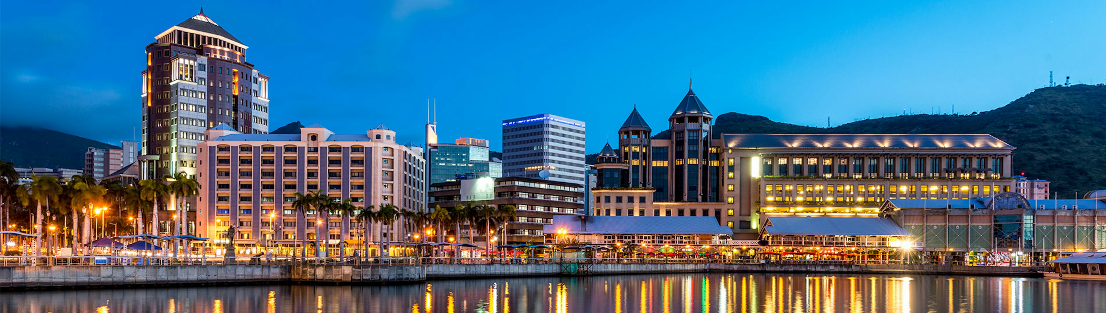 An photo of buildings along the shoreline of Port Louis in Mauritius